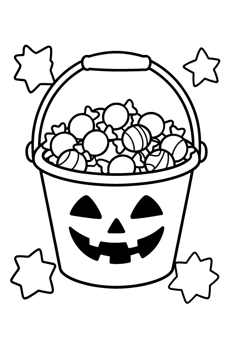Candy Bucket coloring page preview