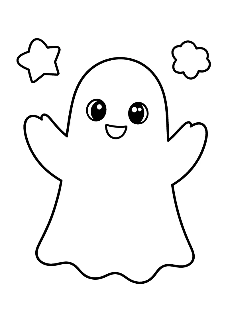 Friendly Ghost coloring page preview