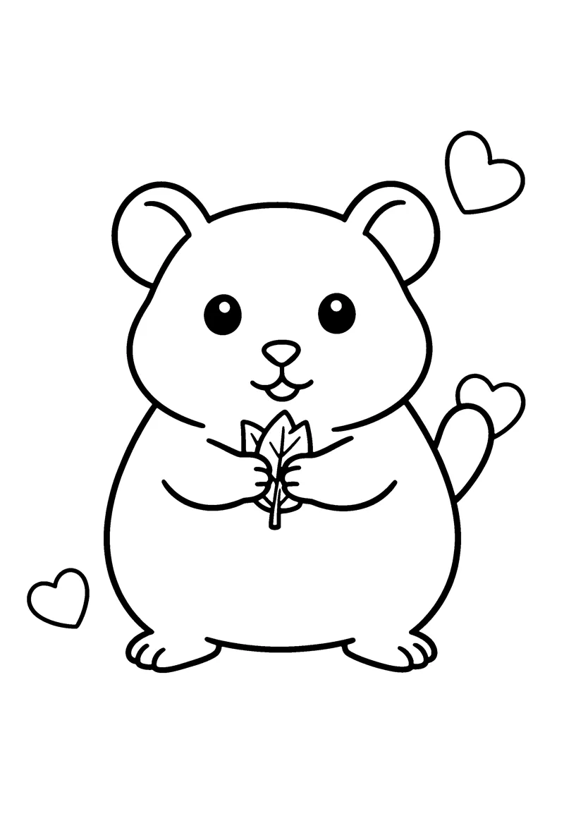 Hamster coloring page preview