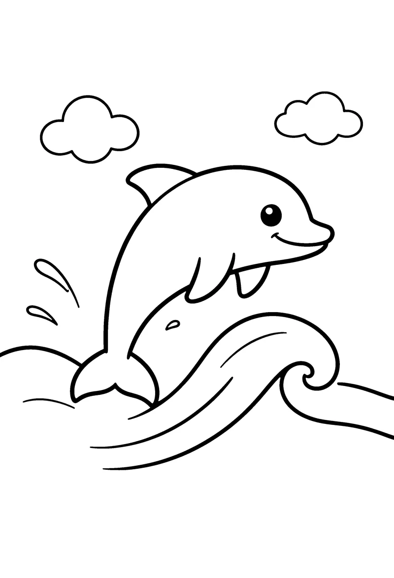 Dolphin coloring page preview