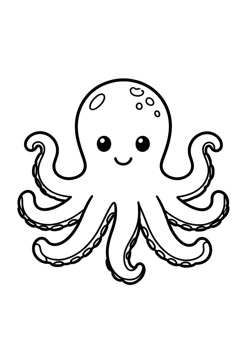 Octopus coloring page preview