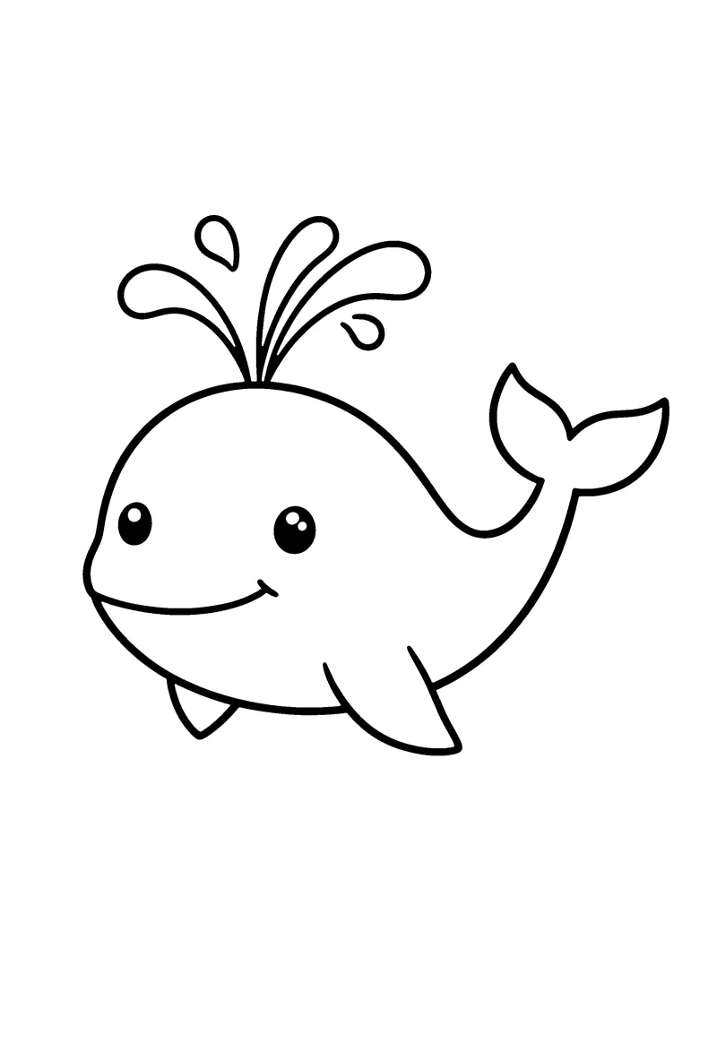Whale coloring page preview