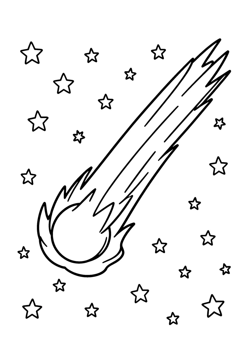 Comet coloring page preview