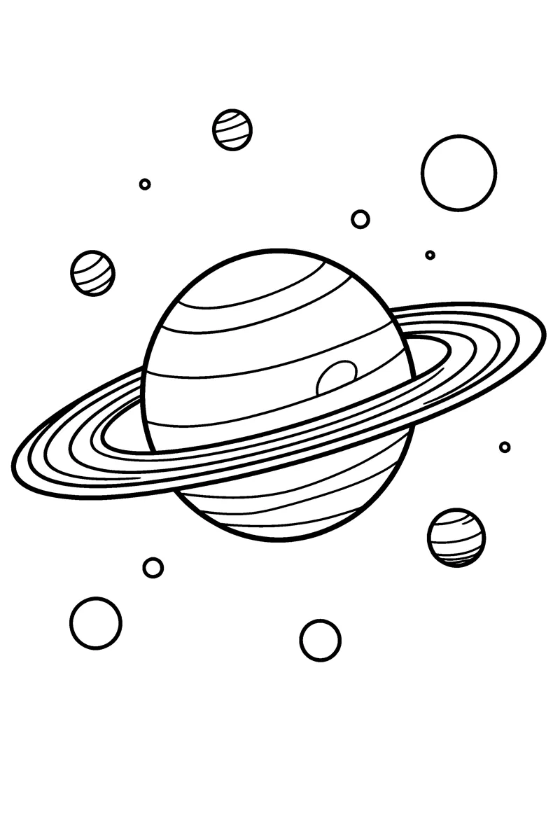 Saturn coloring page preview
