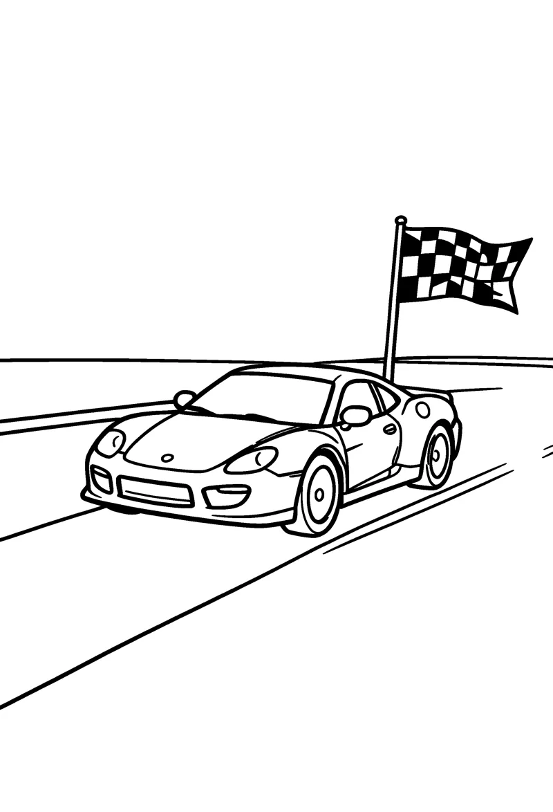 Race Car coloring page preview