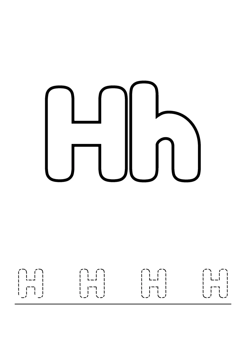 Letter H coloring page preview