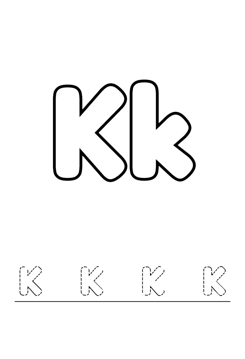 Letter K coloring page preview