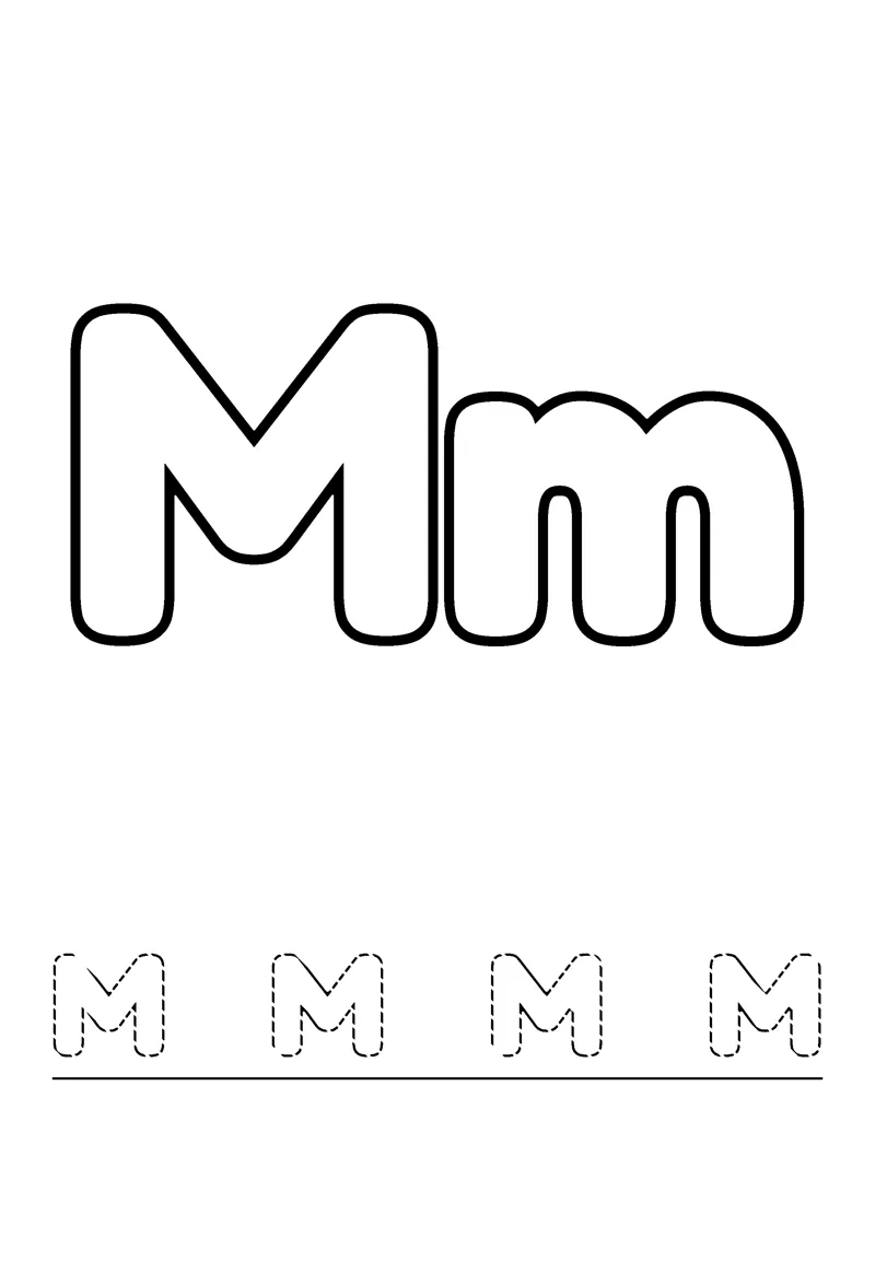 Letter M coloring page preview