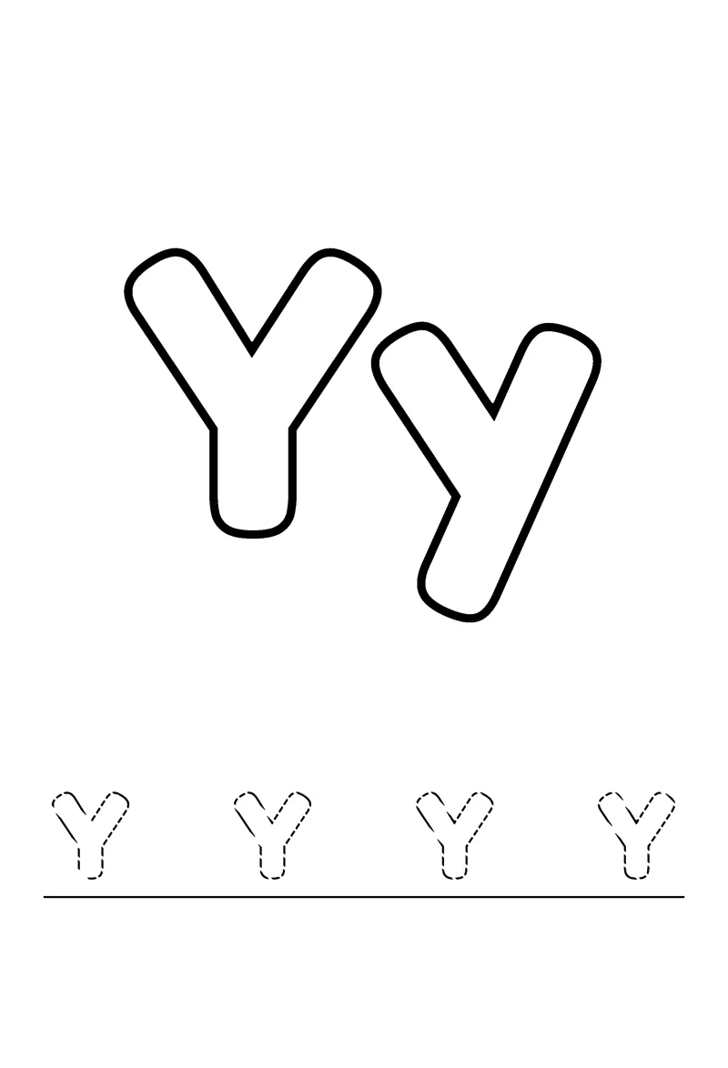 Letter Y coloring page preview