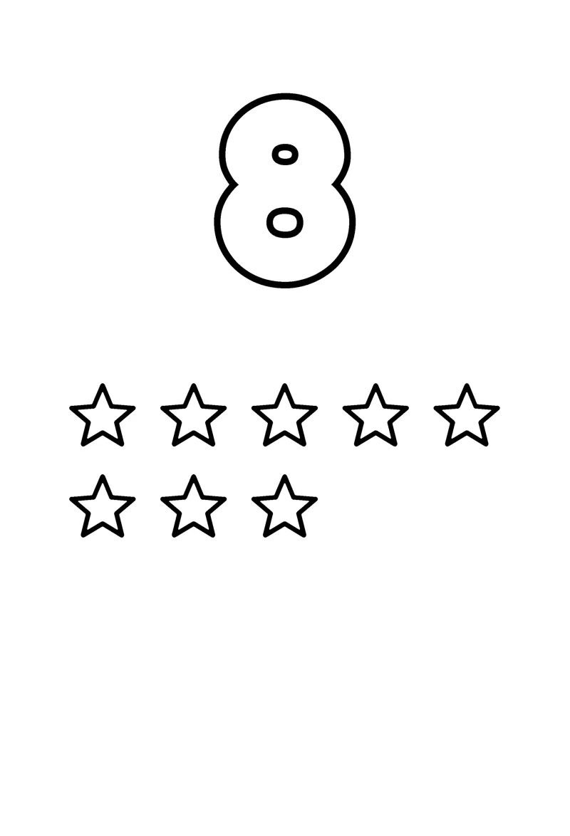 Number 8 coloring page preview