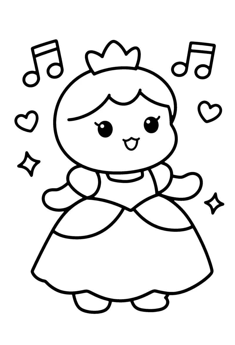 Dancing Princess coloring page preview