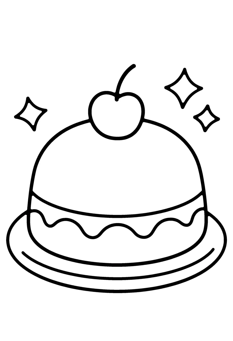 Pudding coloring page preview