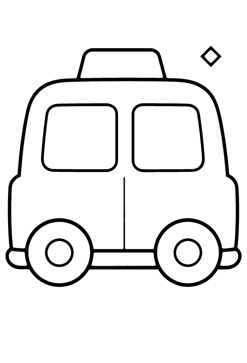 Taxi coloring page preview