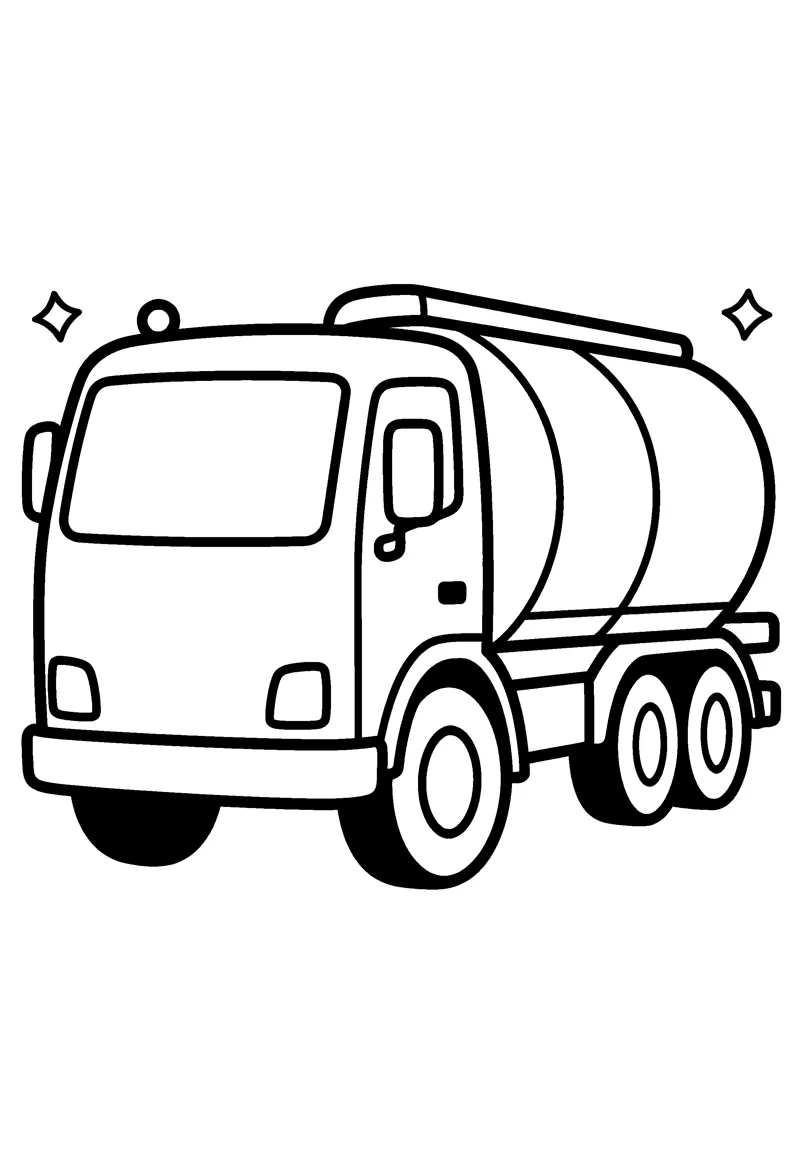 Milk Tanker coloring page preview