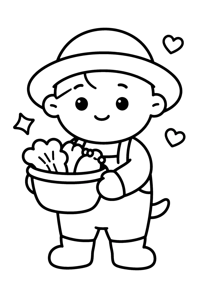 Farmer coloring page preview