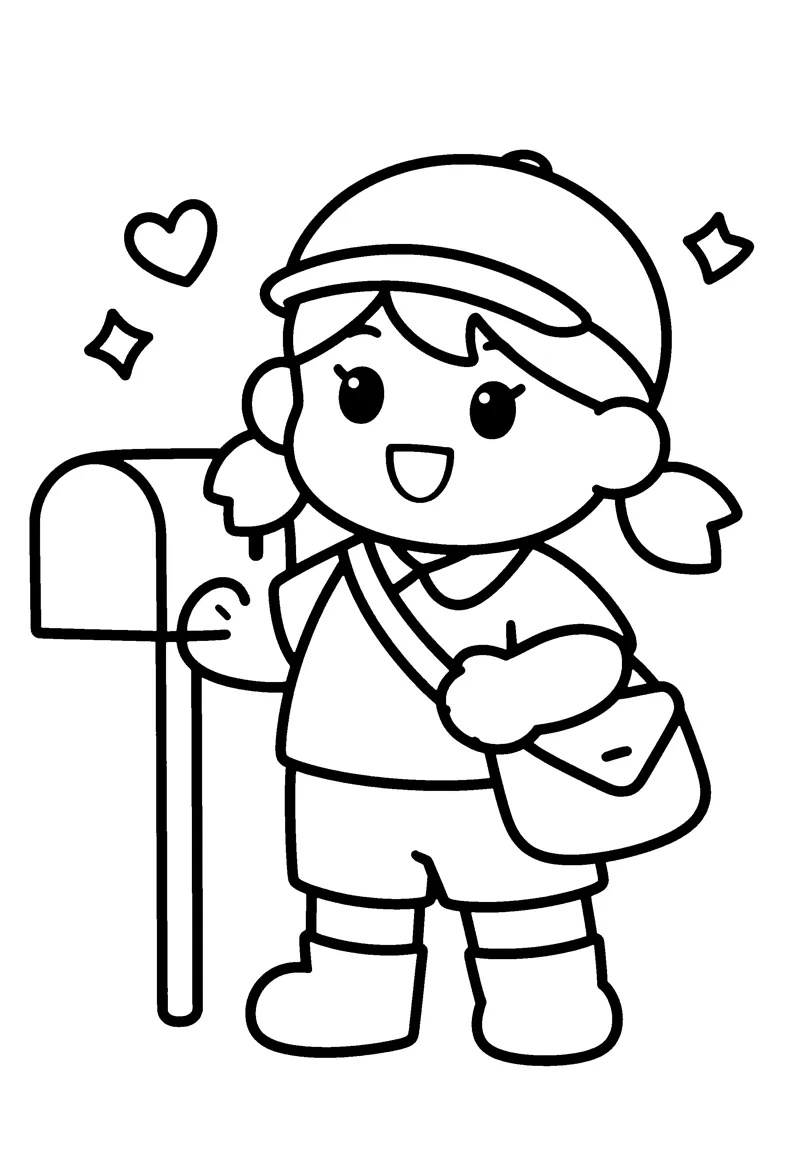 Mail Carrier coloring page preview