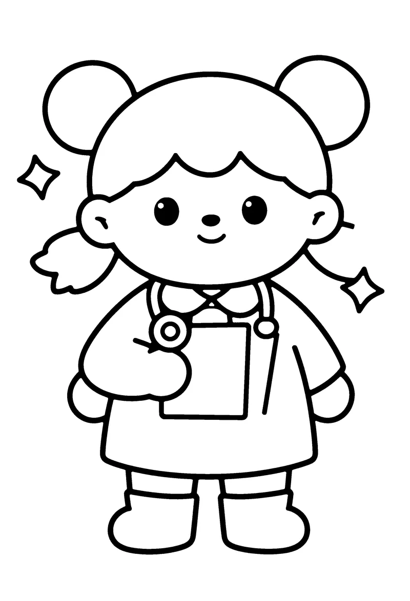 Doctor coloring page preview
