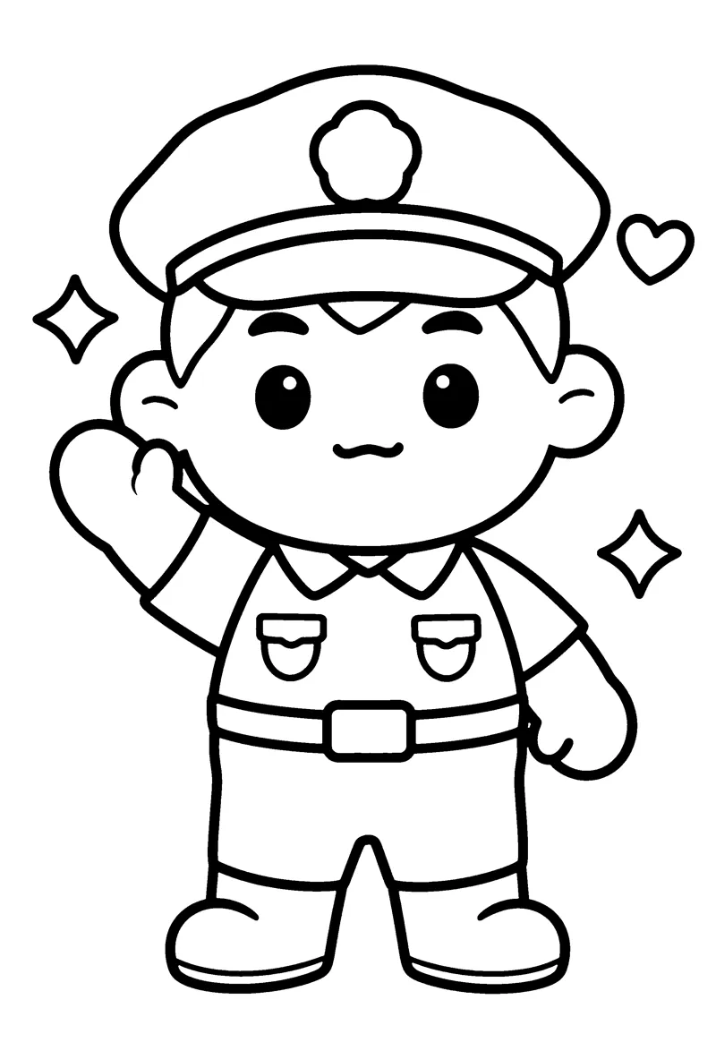 Police Officer coloring page preview