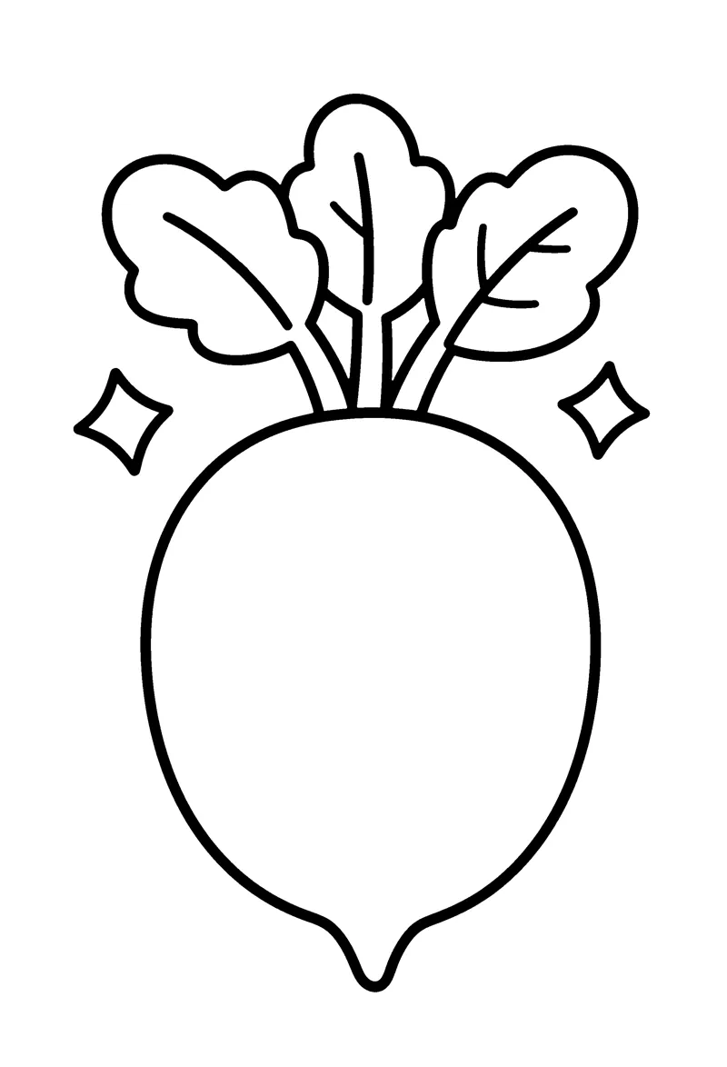 Radish coloring page preview