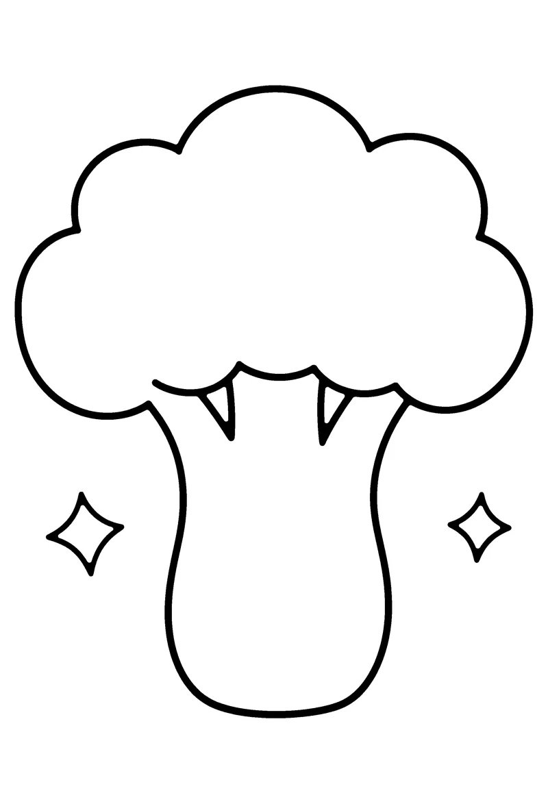 Broccoli coloring page preview
