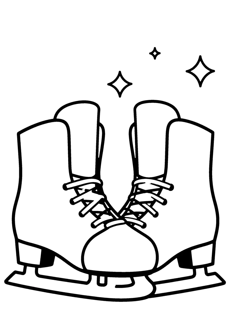 Ice Skates coloring page preview