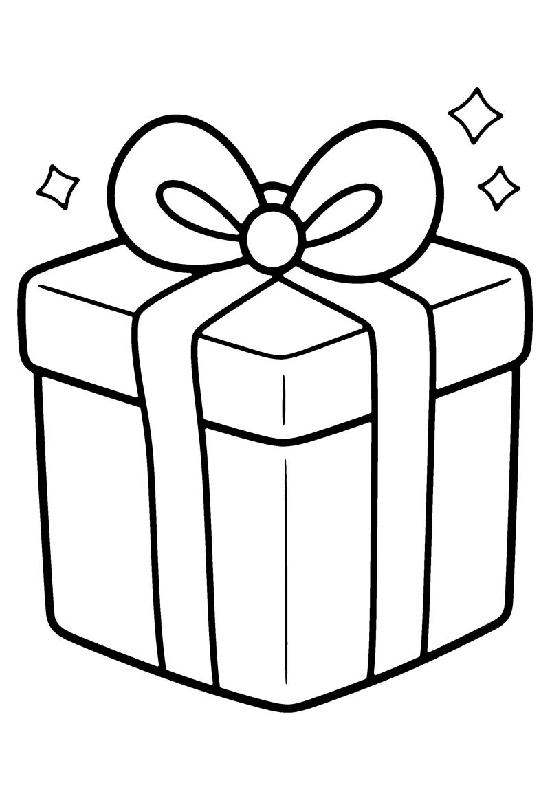 Wrapped Present coloring page preview